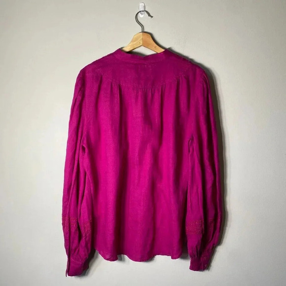 NWT Lauren Ralph Lauren Women's XL Long Sleeve Linen Embroidered Tunic Fuchsia - Picture 6 of 16
